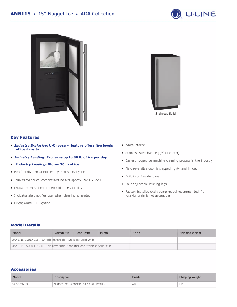 Image de la première page du manuel de l'appareil UANP115