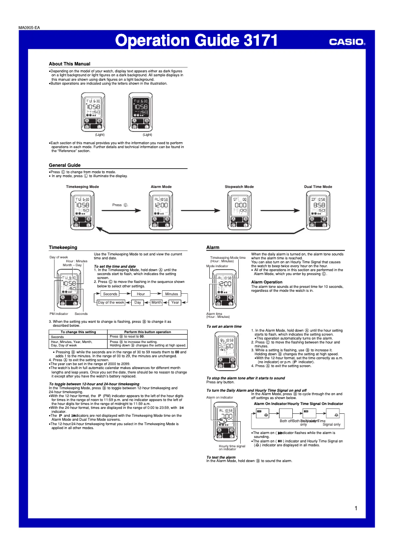 Page 1 de la notice Manuel utilisateur Casio LDF-51-4A