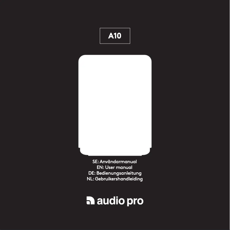 Page n°1 - Manuel utilisateur Audio Pro A10