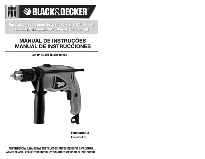 Page n°1 - Manuel utilisateur Black & Decker HD505