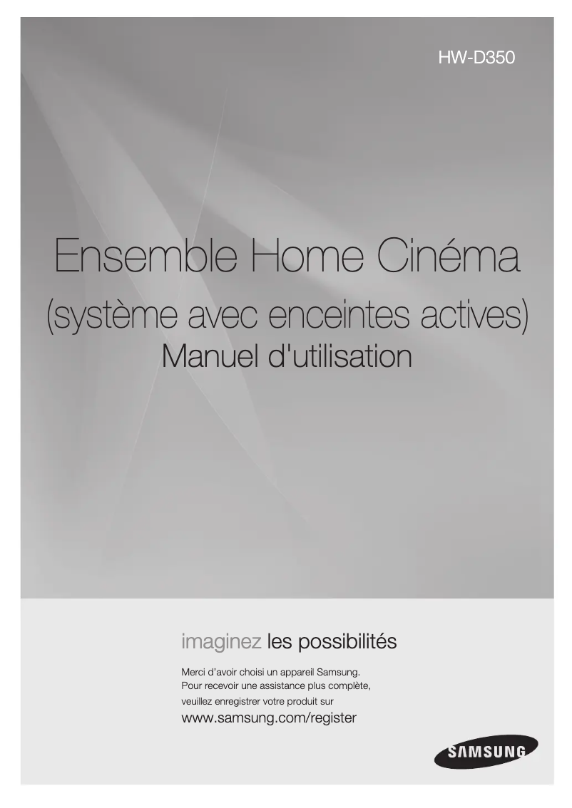 Image de la première page du manuel de l'appareil HW-D350