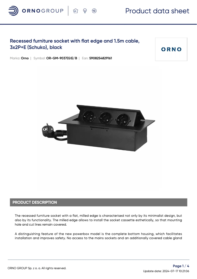 Image de la première page du manuel de l'appareil OR-GM-9037