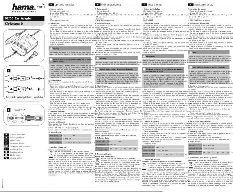 Página 1 del manual Manual de usuario Hama 00046514