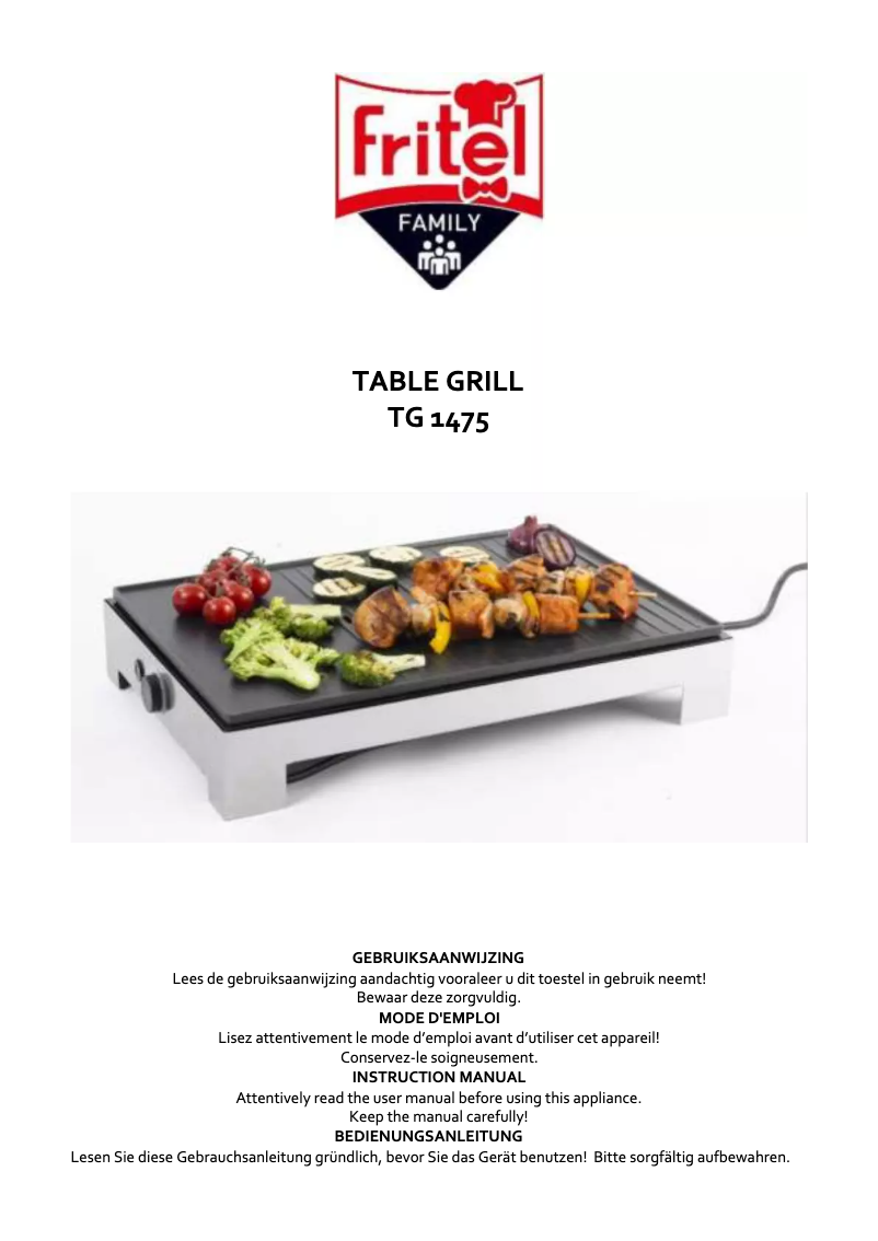 Page 1 de la notice Manuel utilisateur Fritel TG 1475