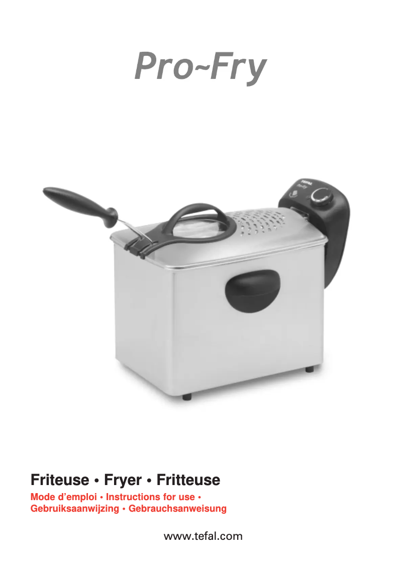 Page n°1 - Manuel utilisateur Tefal Pro Fry Filtra FR4007