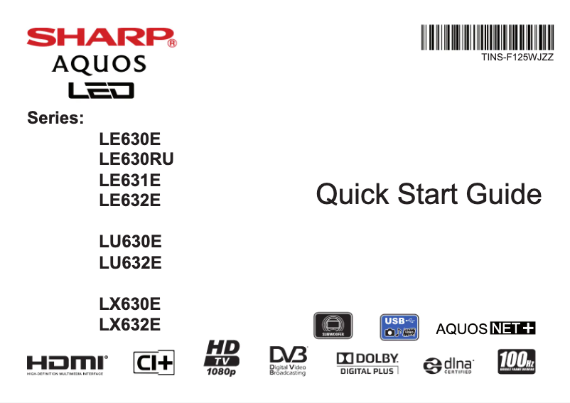 Page n°1 - Manuel utilisateur Sharp LC-32LE632E