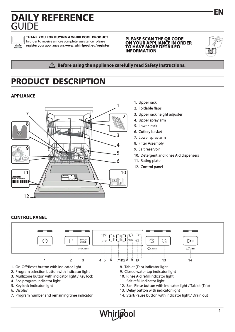 Image de la première page du manuel de l'appareil WRFC 3C26 X