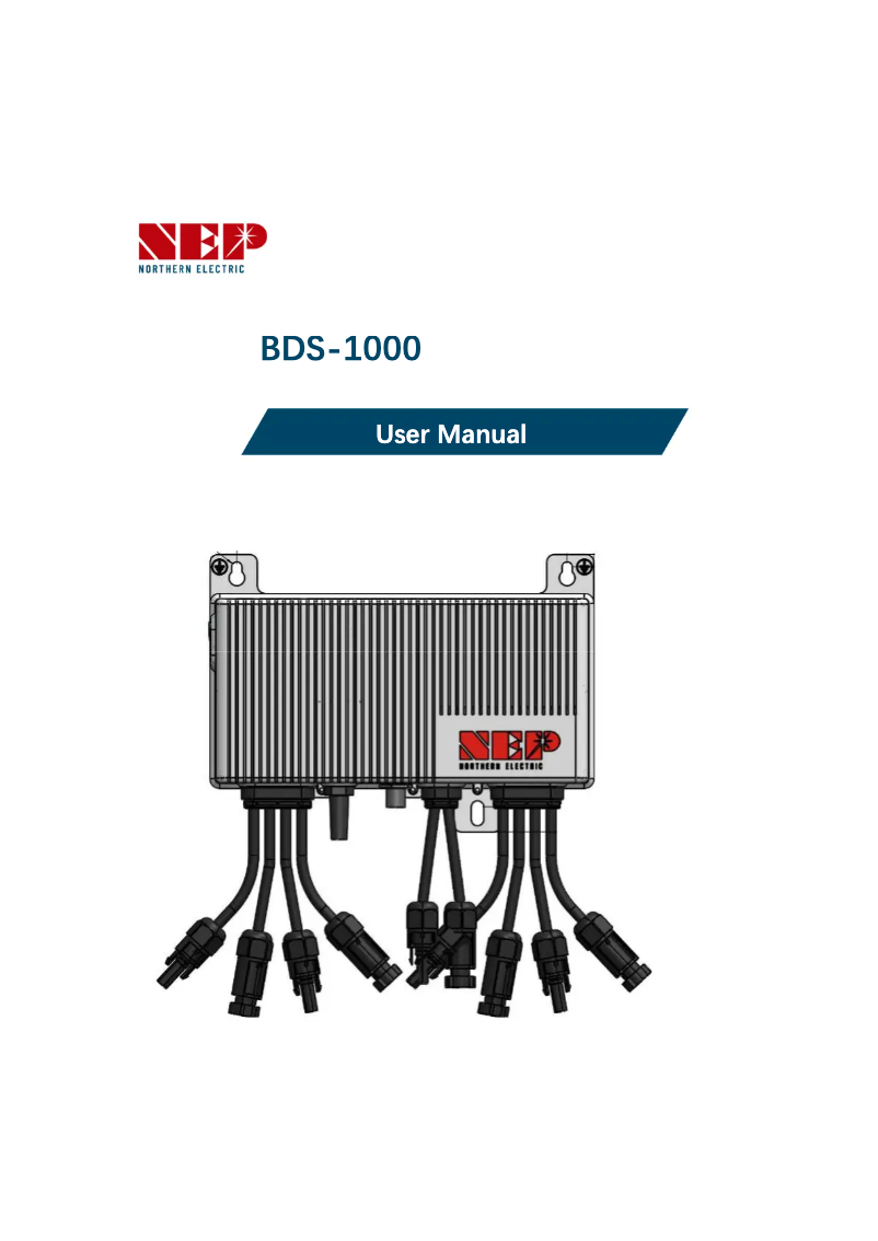 Página 1 del manual Manual de usuario NEP BDS-1000