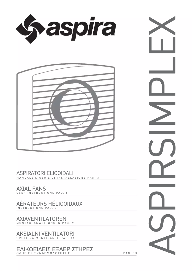 Página 1 del manual Manual de usuario Fantini Cosmi ASPIRSIMPLEX