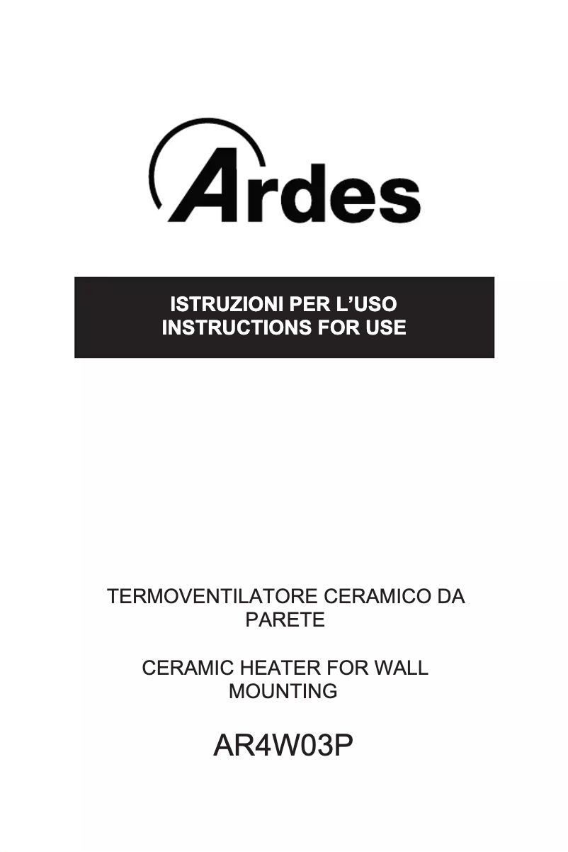 Página 1 del manual Manual de usuario Ardes AR4W03P