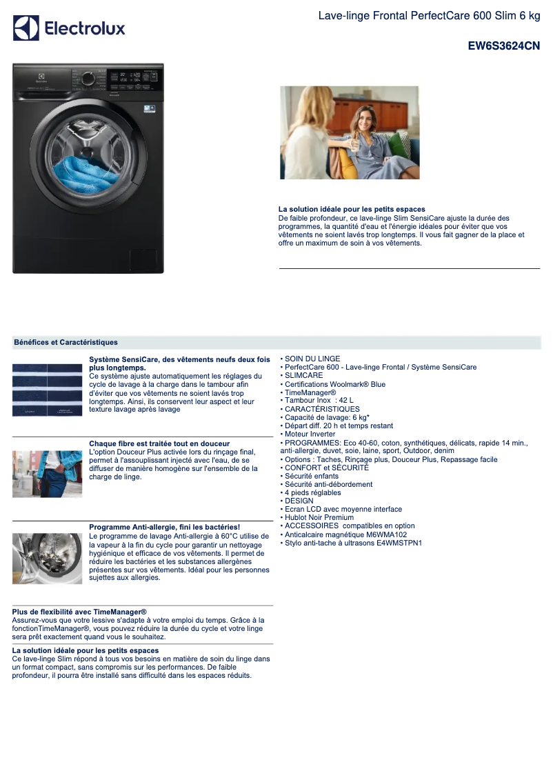 Image de la première page du manuel de l'appareil EW6S3624CN