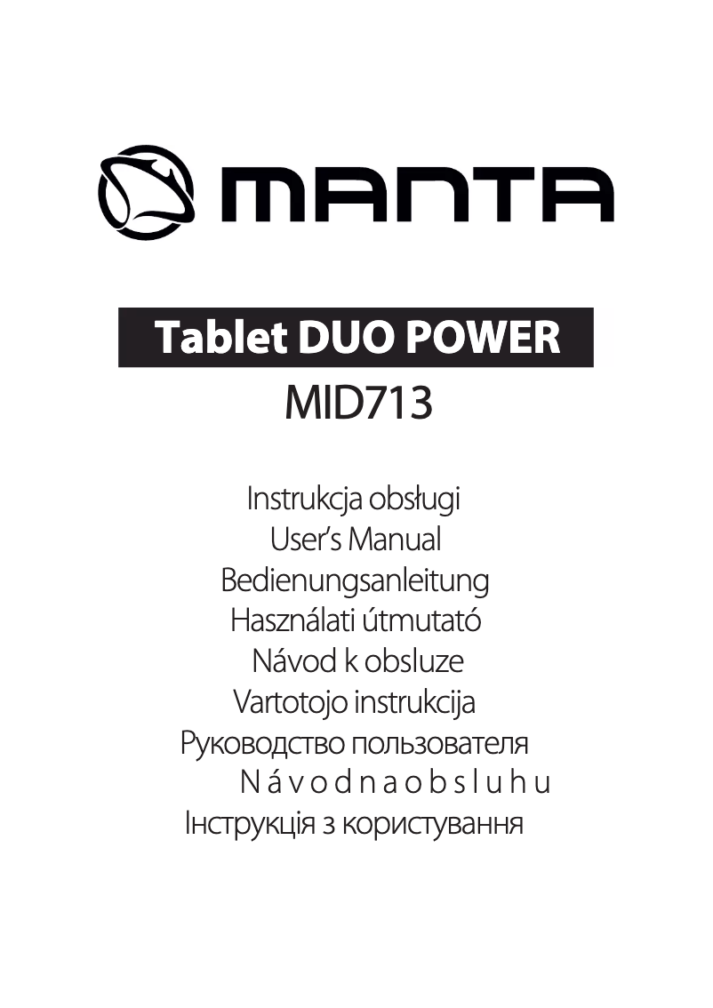 Page 1 de la notice Manuel utilisateur Manta Duo Power MID713