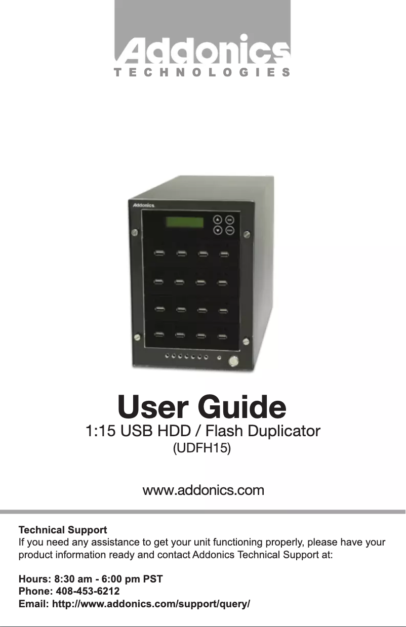 Page n°1 - Manuel utilisateur Addonics UDFH15