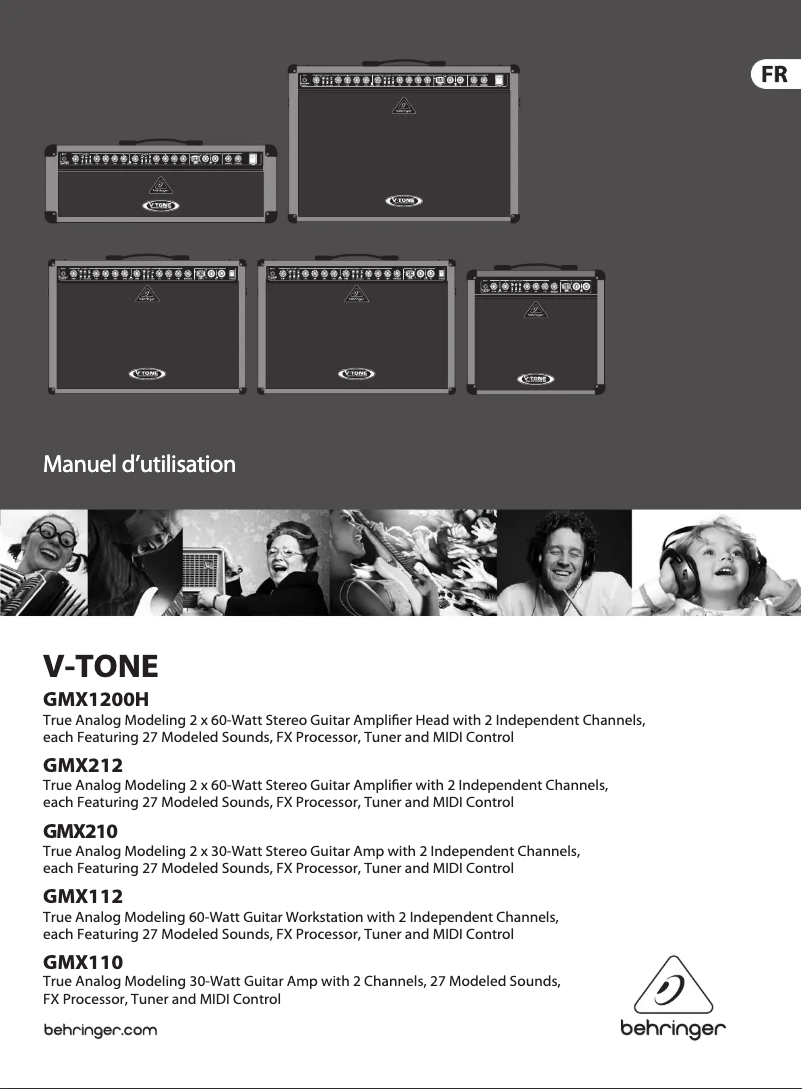 Page 1 de la notice Manuel utilisateur Behringer V-Tone GMX112