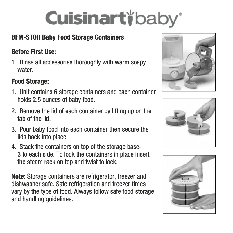 Page 1 de la notice Manuel utilisateur Cuisinart Baby BFM-STOR