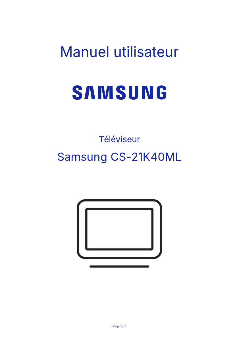 Page n°1 - Manuel utilisateur Samsung CS-21K40ML