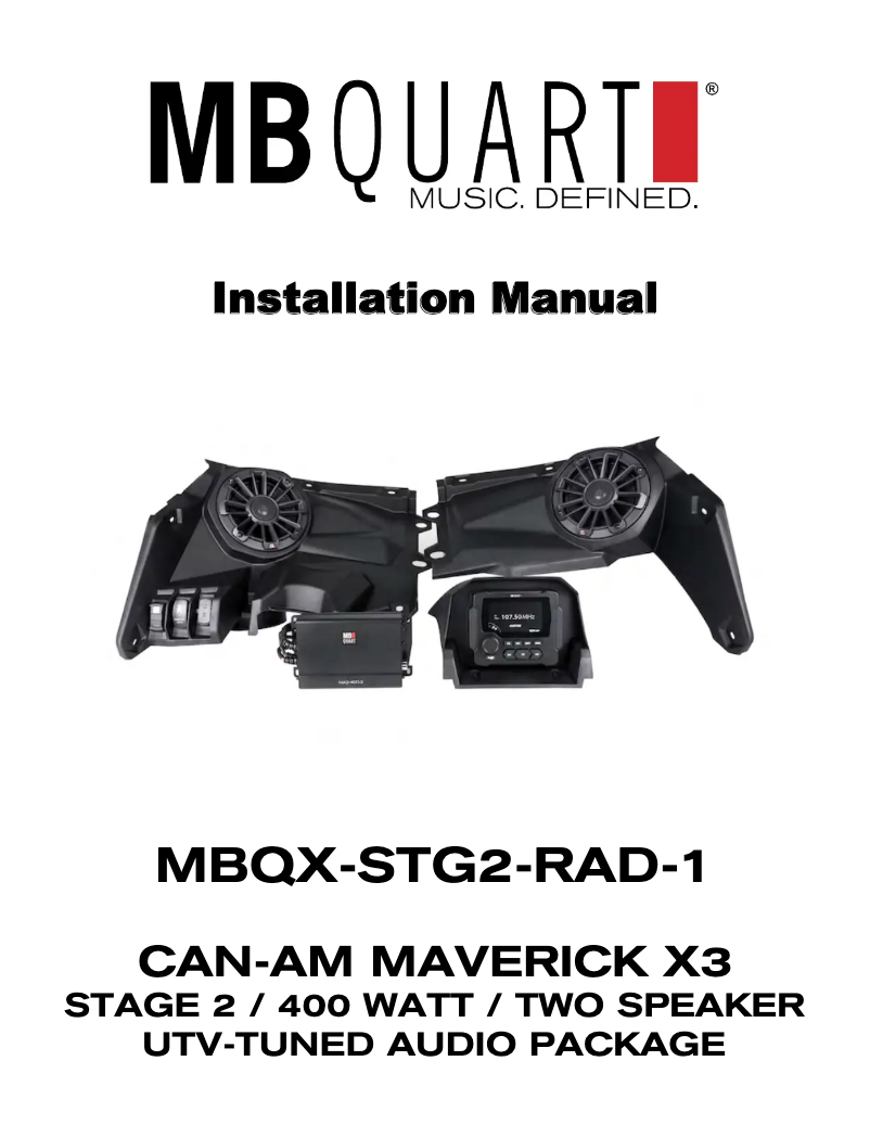 Image de la première page du manuel de l'appareil MBQX-STG2-RAD-1