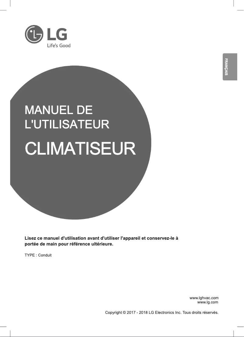 Page 1 de la notice Manuel utilisateur LG LMDN126HV