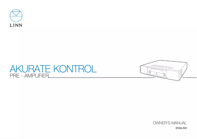 Page n°1 - Manuel utilisateur Linn Akurate Kontrol