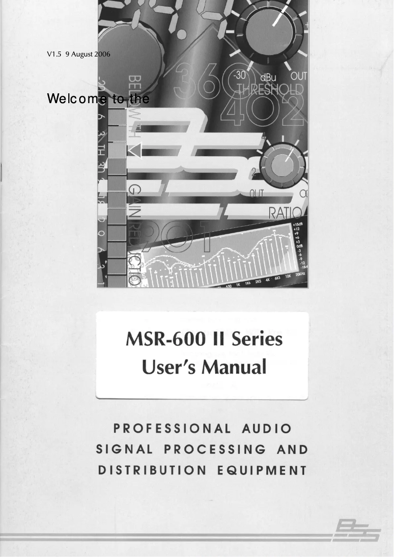 Page n°1 - Manuel utilisateur BSS Audio MSR-602