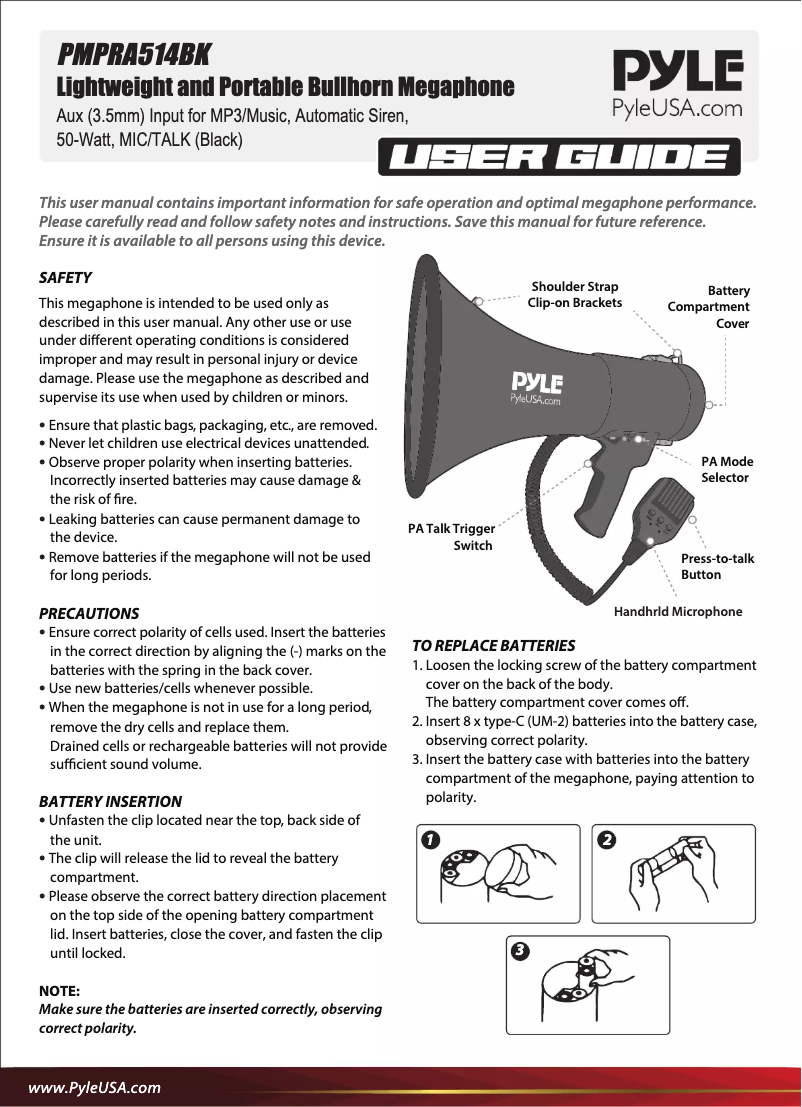 Página 1 del manual Manual de usuario Pyle PMPRA514BK