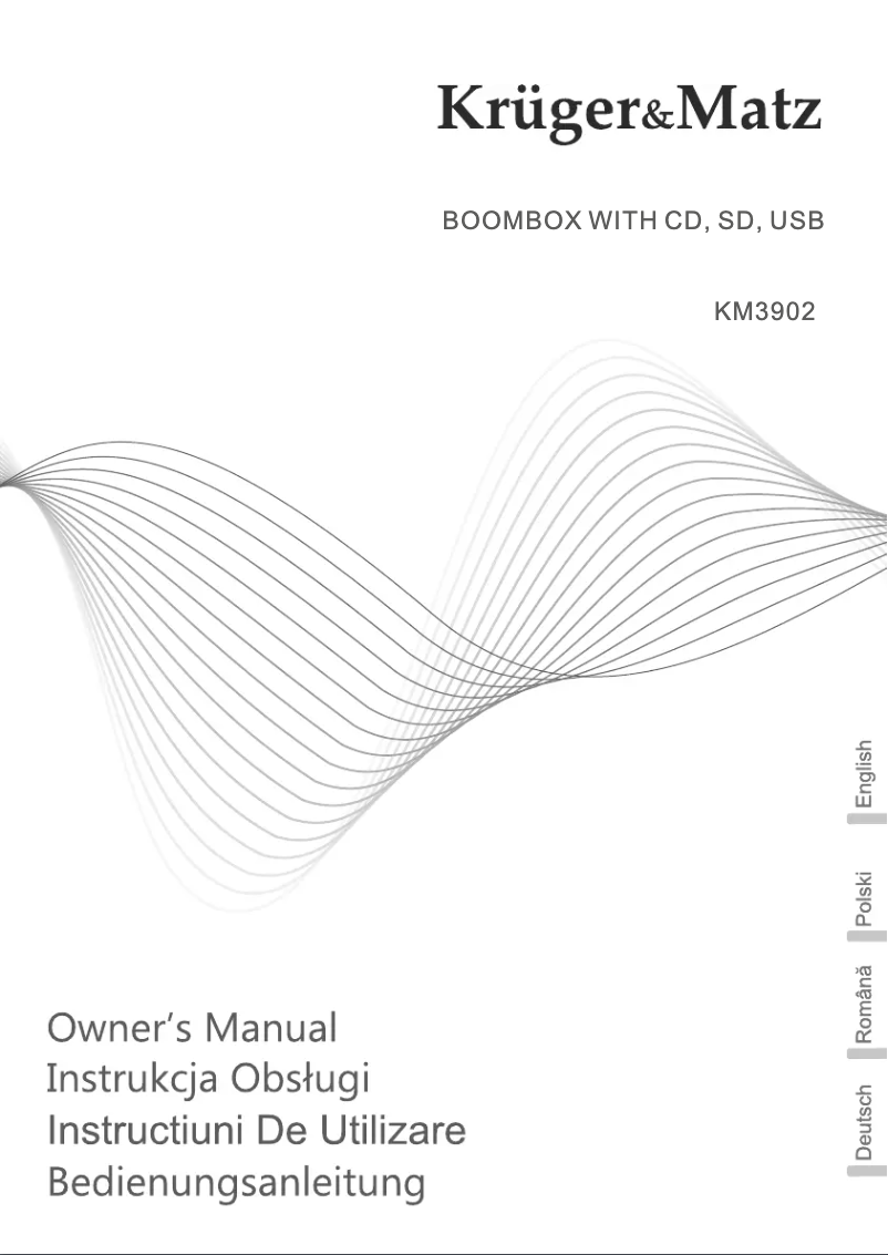 Page 1 de la notice Manuel utilisateur Krüger&Matz KM 3902
