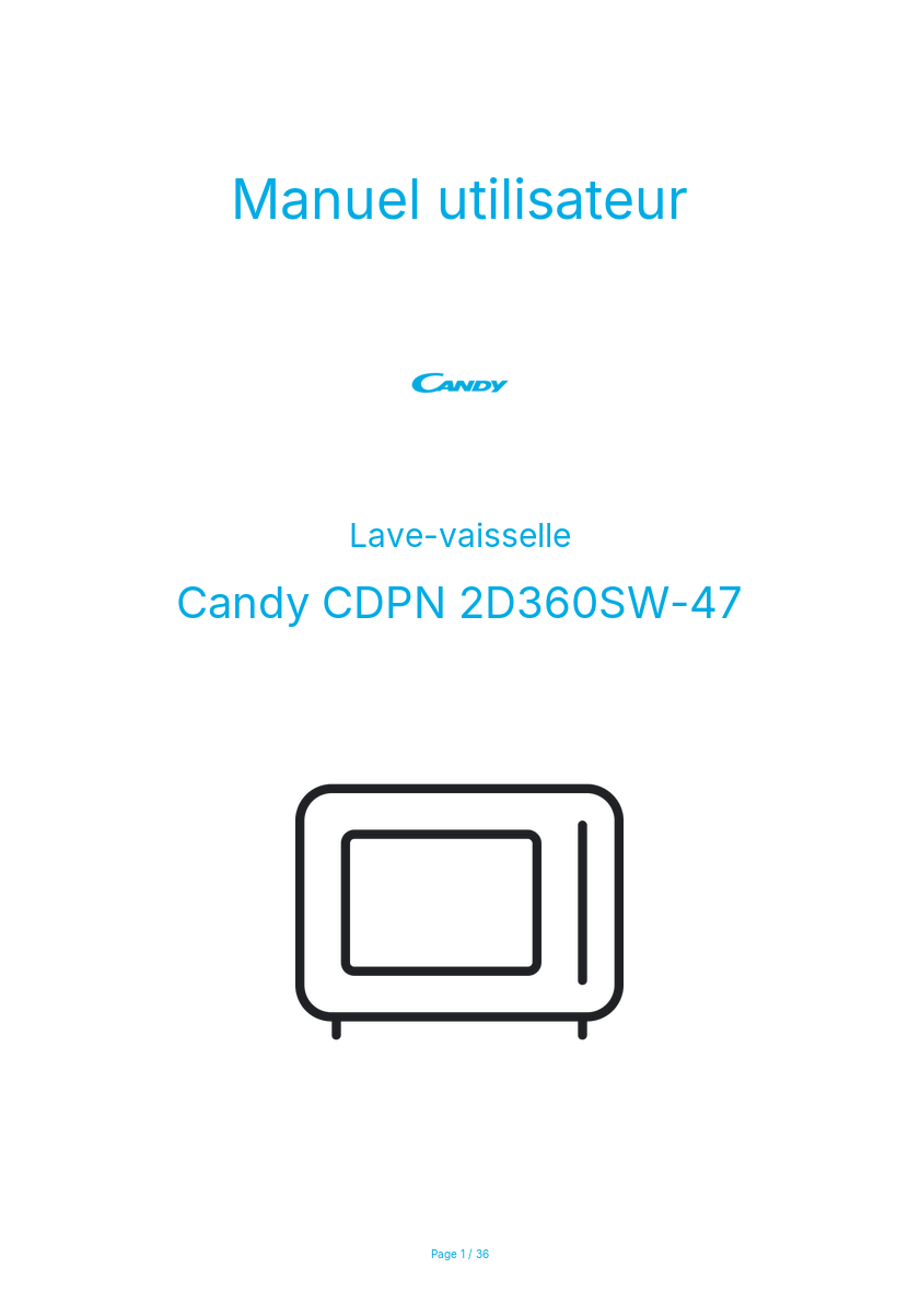 Image de la première page du manuel de l'appareil CDPN 2D360SW-47