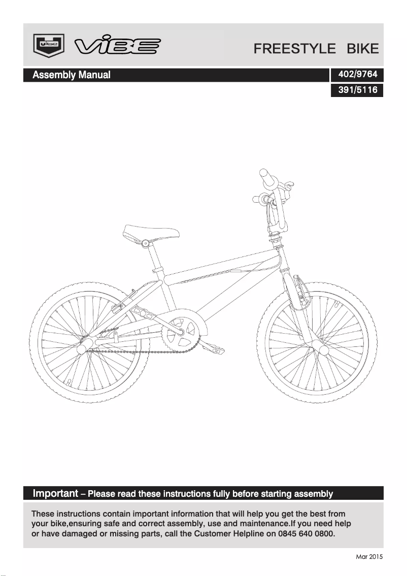 Image de la première page du manuel de l'appareil Outlaw BMX