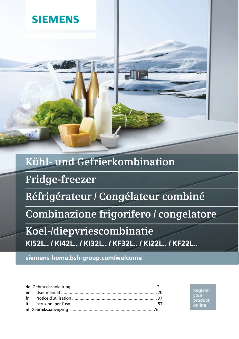 Page n°1 - Manuel utilisateur Siemens KI42LED40