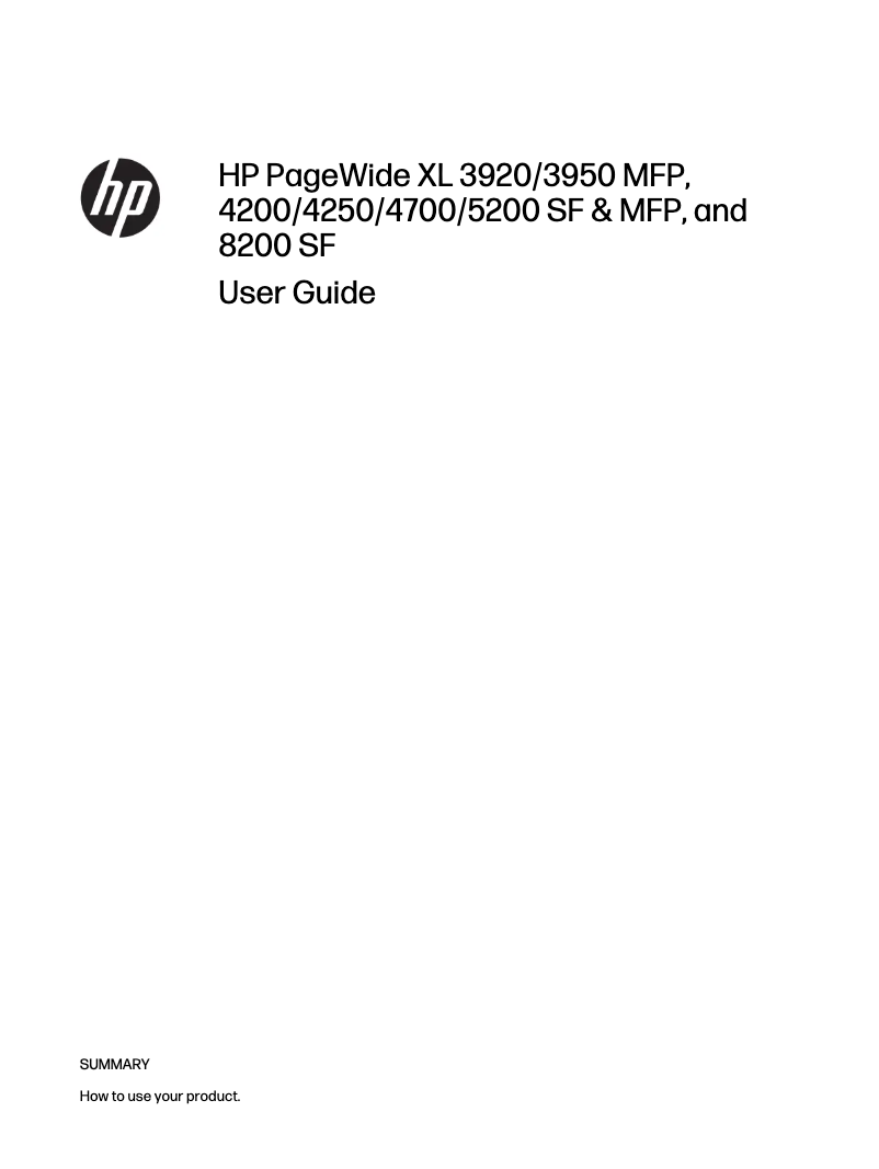 Página 1 del manual Manual de usuario HP PageWide XL 3950