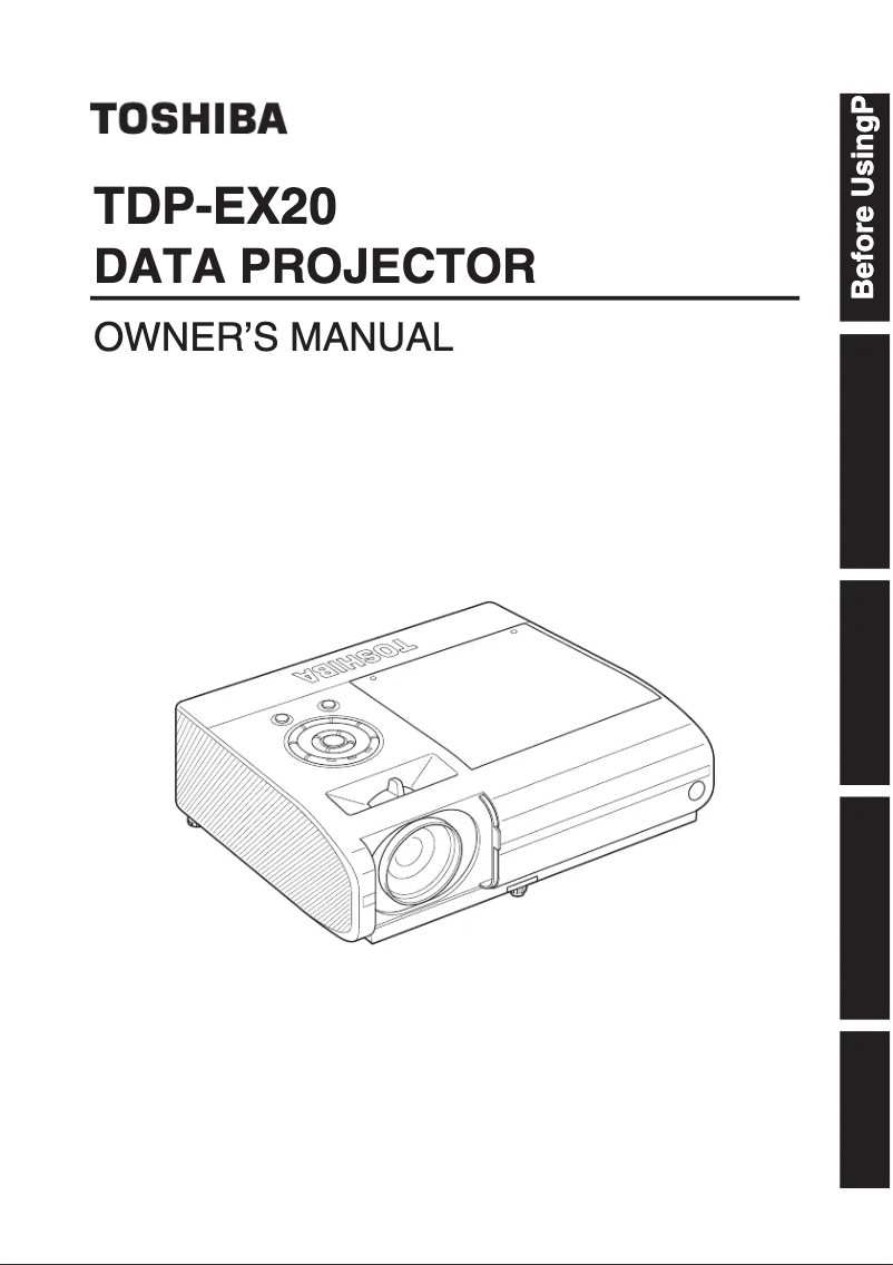 Page n°1 - Manuel utilisateur Toshiba TDP-EX20
