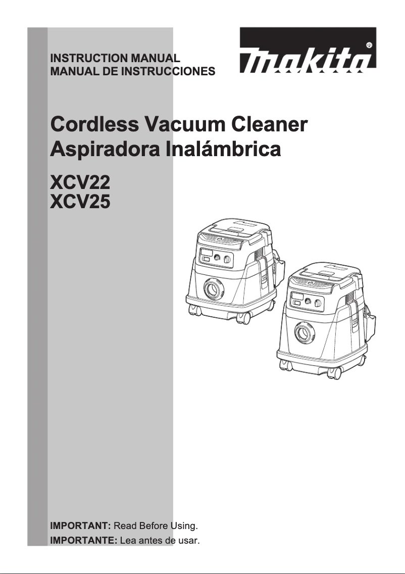 Page n°1 - Manuel utilisateur Makita XCV22