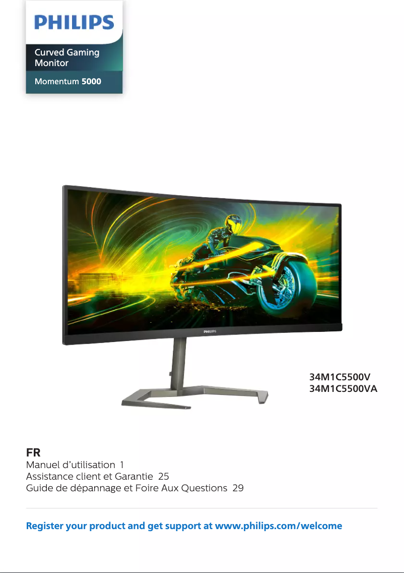 Page 1 de la notice Manuel utilisateur Philips Momentum 34M1C5500VA