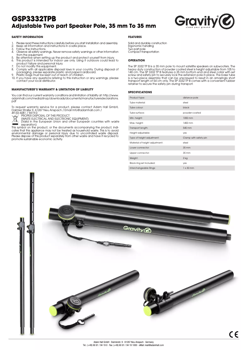 Página 1 del manual Manual de usuario Gravity GSP3332TPB