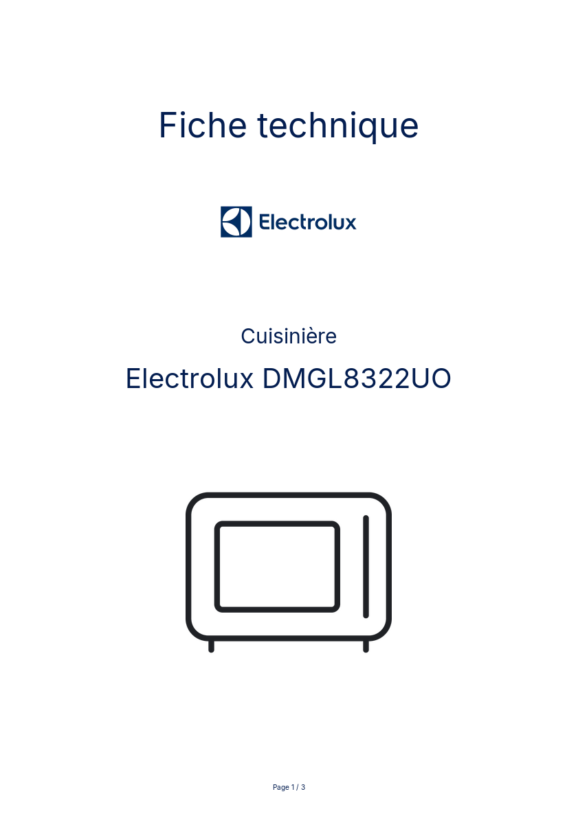 Image de la première page du manuel de l'appareil DMGL8322UO