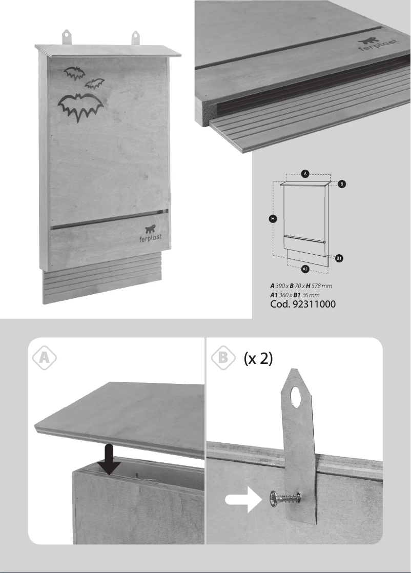 Page n°1 - Manuel utilisateur Ferplast Bat House