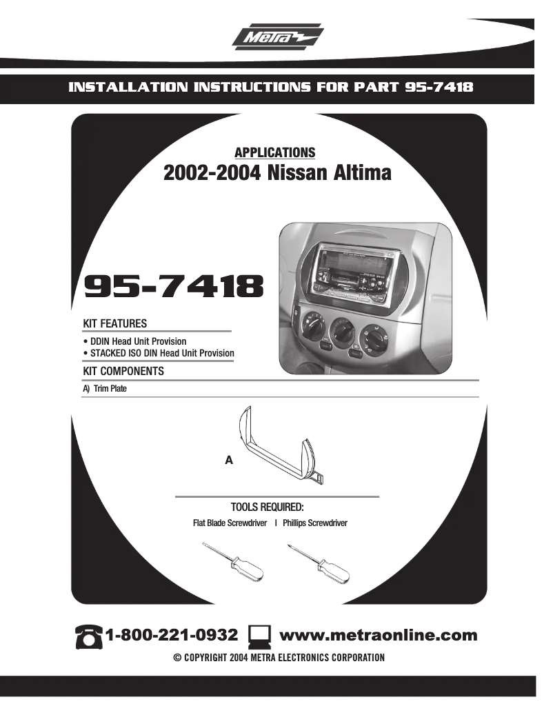 Image de la première page du manuel de l'appareil 95-7418