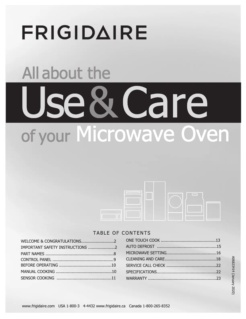 Image de la première page du manuel de l'appareil FGBM19WNVF