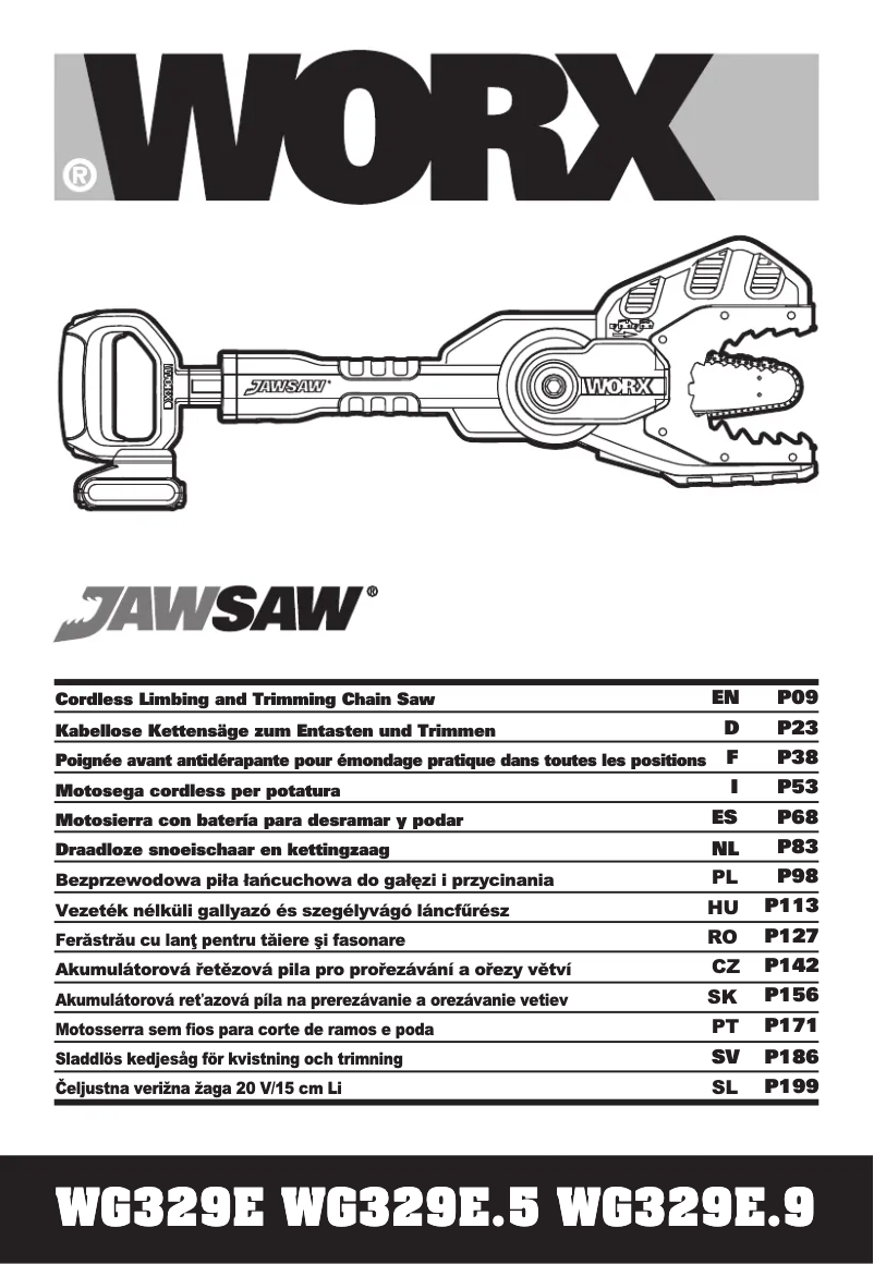 Page 1 de la notice Manuel utilisateur Worx WG329E.9