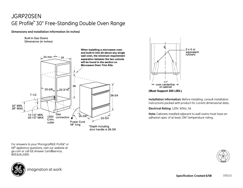 Image de la première page du manuel de l'appareil JGRP20SENSS