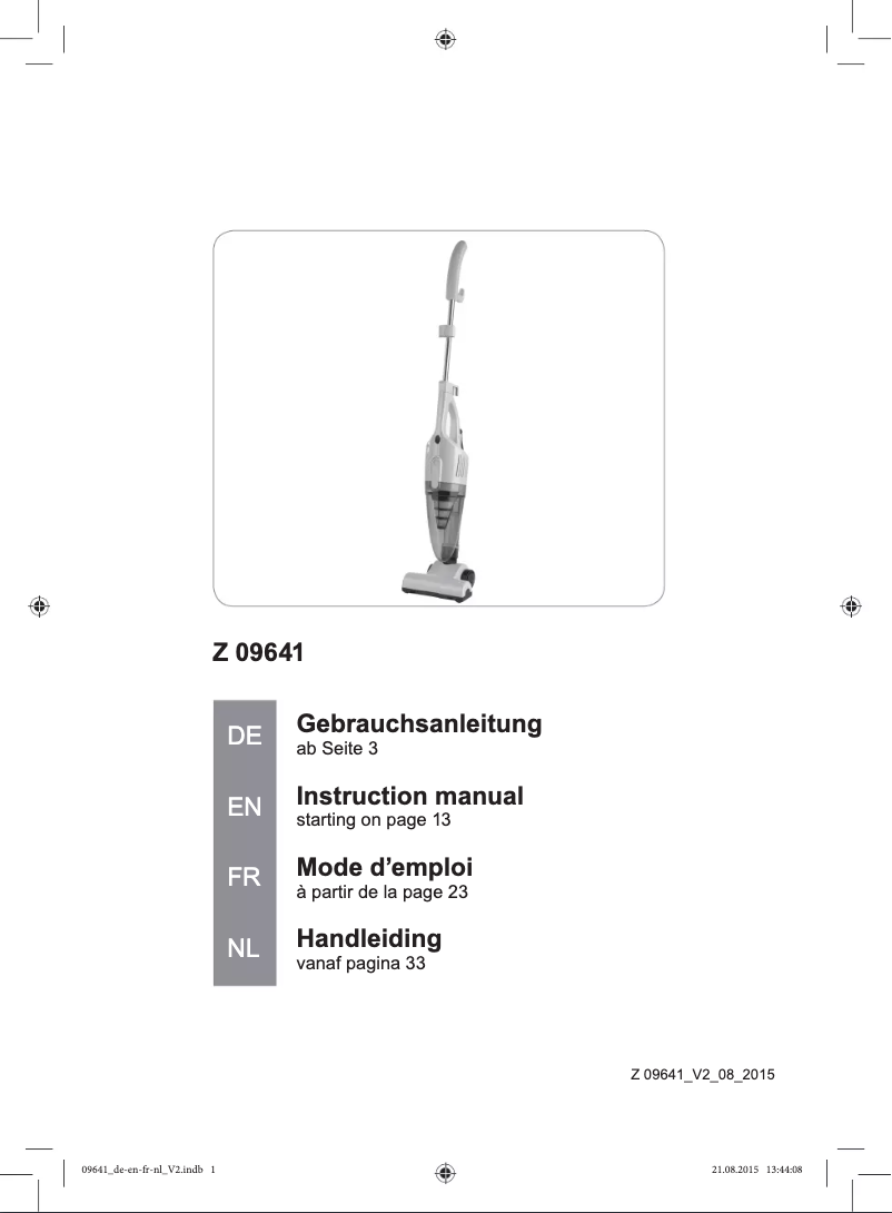 Image de la première page du manuel de l'appareil Z 09641