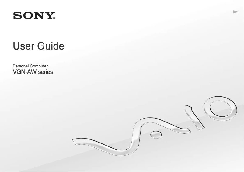 Page n°1 - Manuel utilisateur Sony Vaio VGN-AW4ZRF