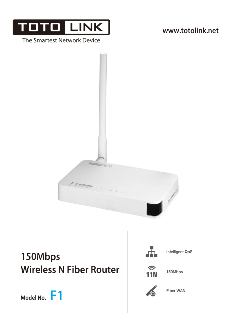 Page 1 de la notice Manuel utilisateur Totolink F1
