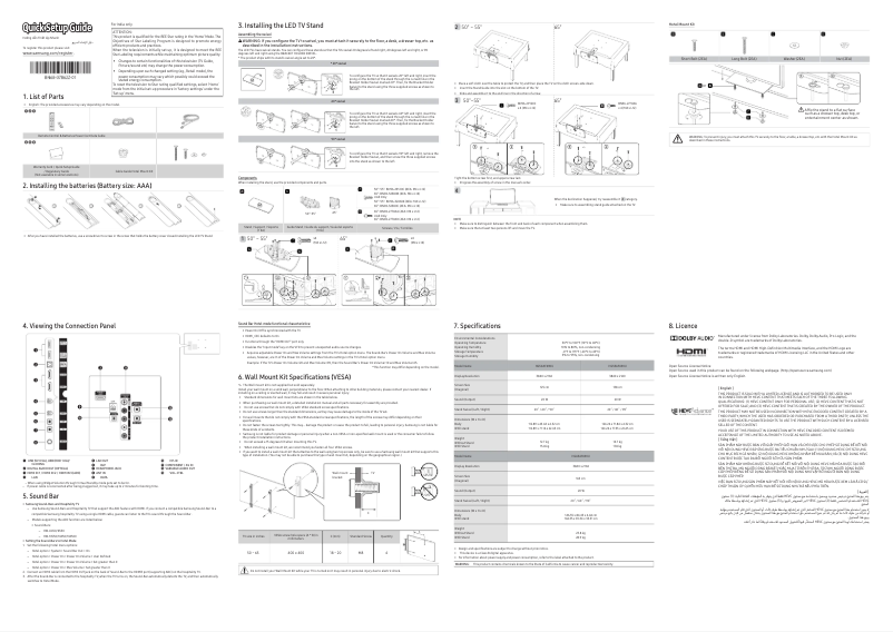 Page n°1 - Guide d'installation Samsung HG65AF690UK