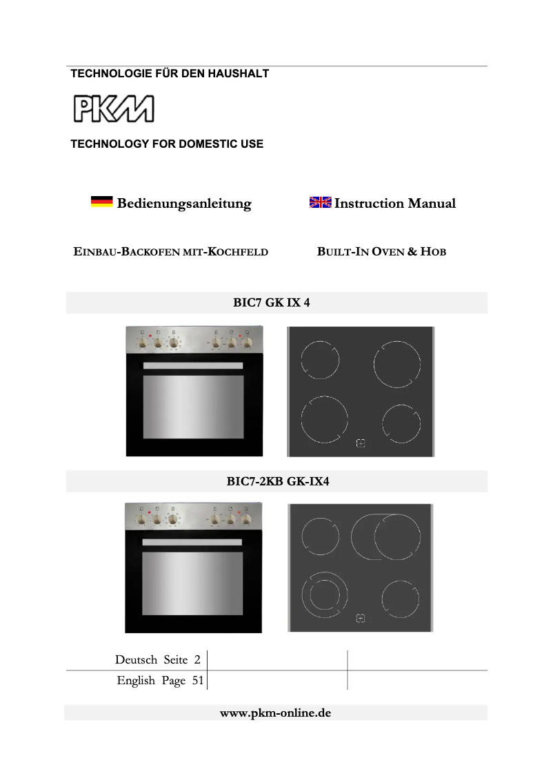 Página 1 del manual Manual de usuario PKM BIC7 GK IX 4