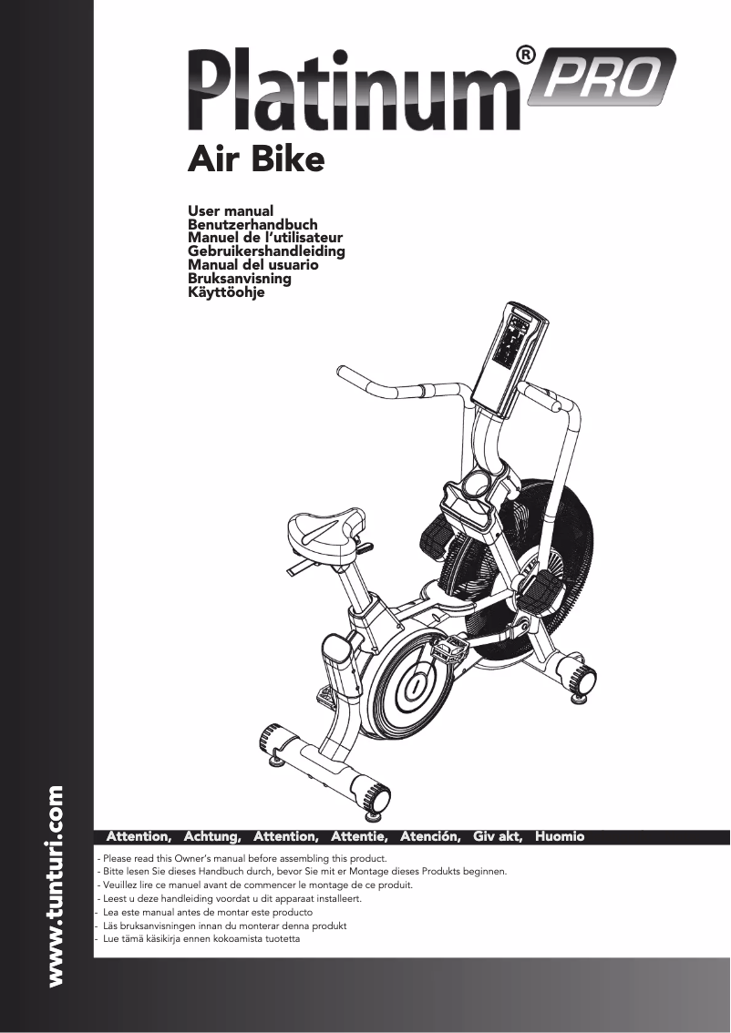 Image de la première page du manuel de l'appareil Platinum Pro Air Bike