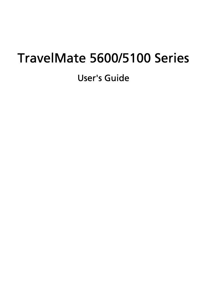 Page n°1 - Manuel utilisateur Acer Travelmate 5600