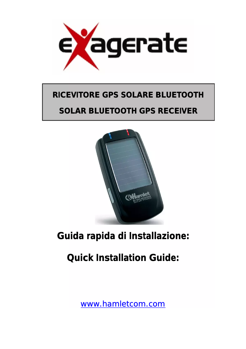 Page 1 de la notice Manuel utilisateur Hamlet HBTGPSOL