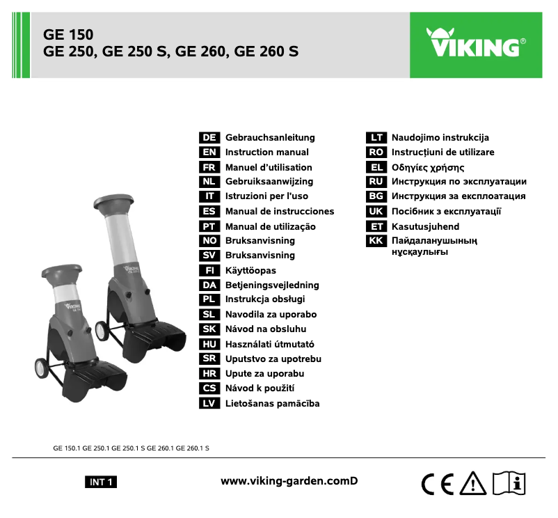 Page 1 de la notice Manuel utilisateur Viking GE 250 S