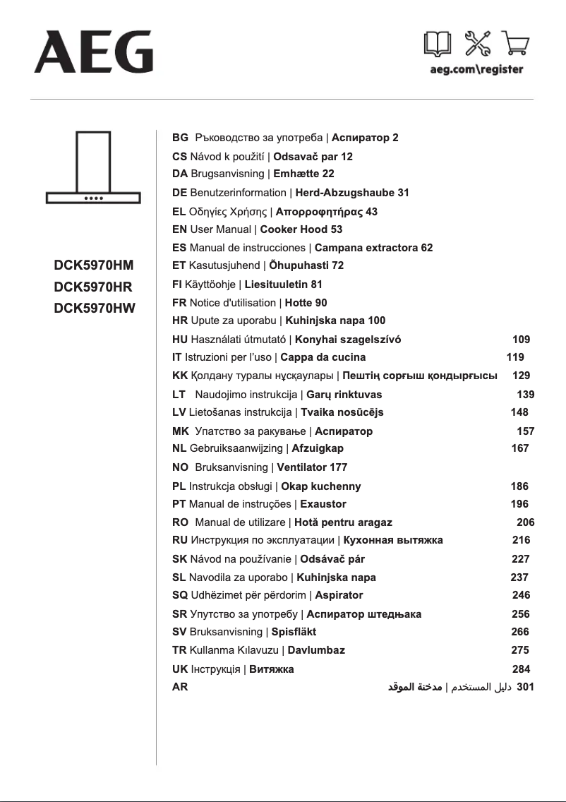 Página 1 del manual Manual de usuario AEG DCK5970HW